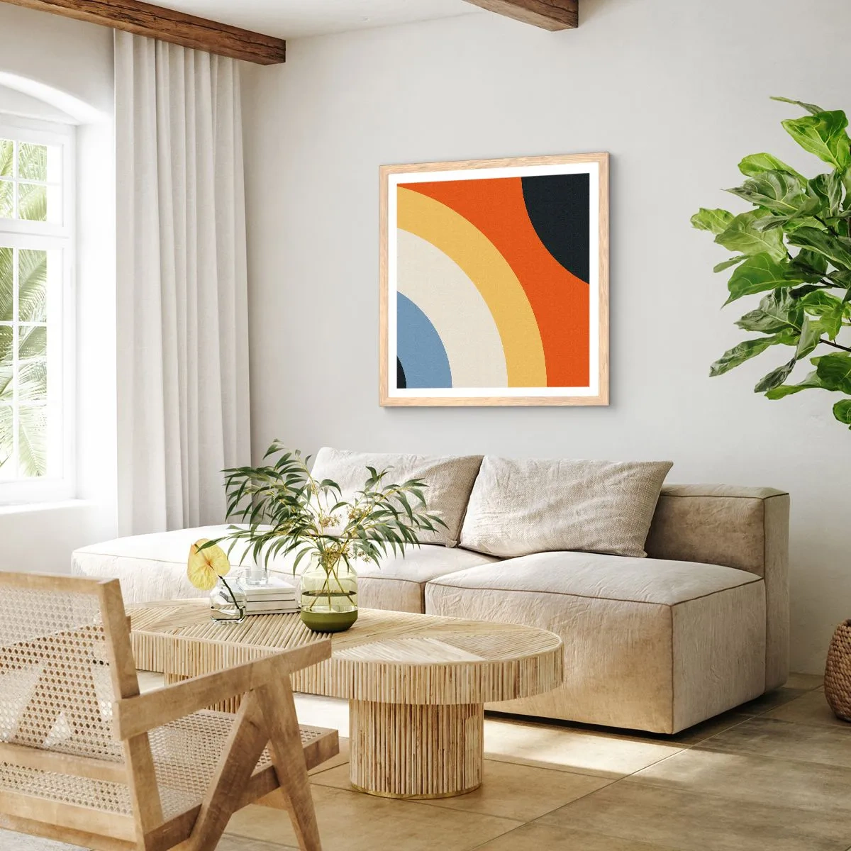 Poszter világos tölgy keretben - Magam felé - 60x60 cm