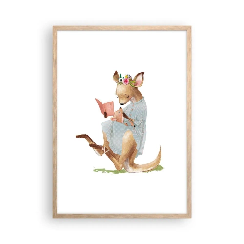 Poszter világos tölgy keretben - Olvass nekem anya - 50x70 cm