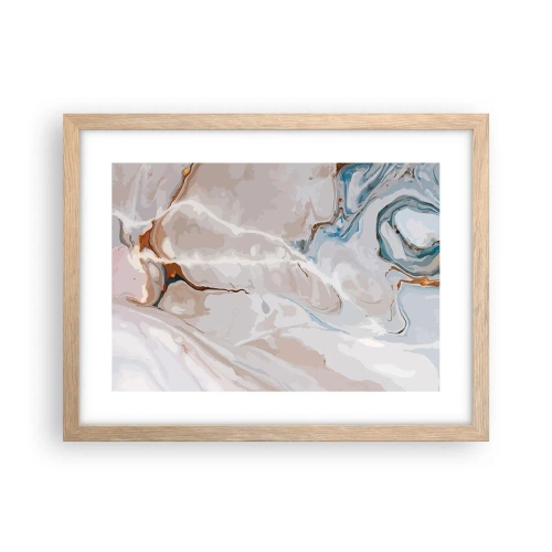 Poszter világos tölgy keretben - Kék kanyarog a fehér alatt - 40x30 cm