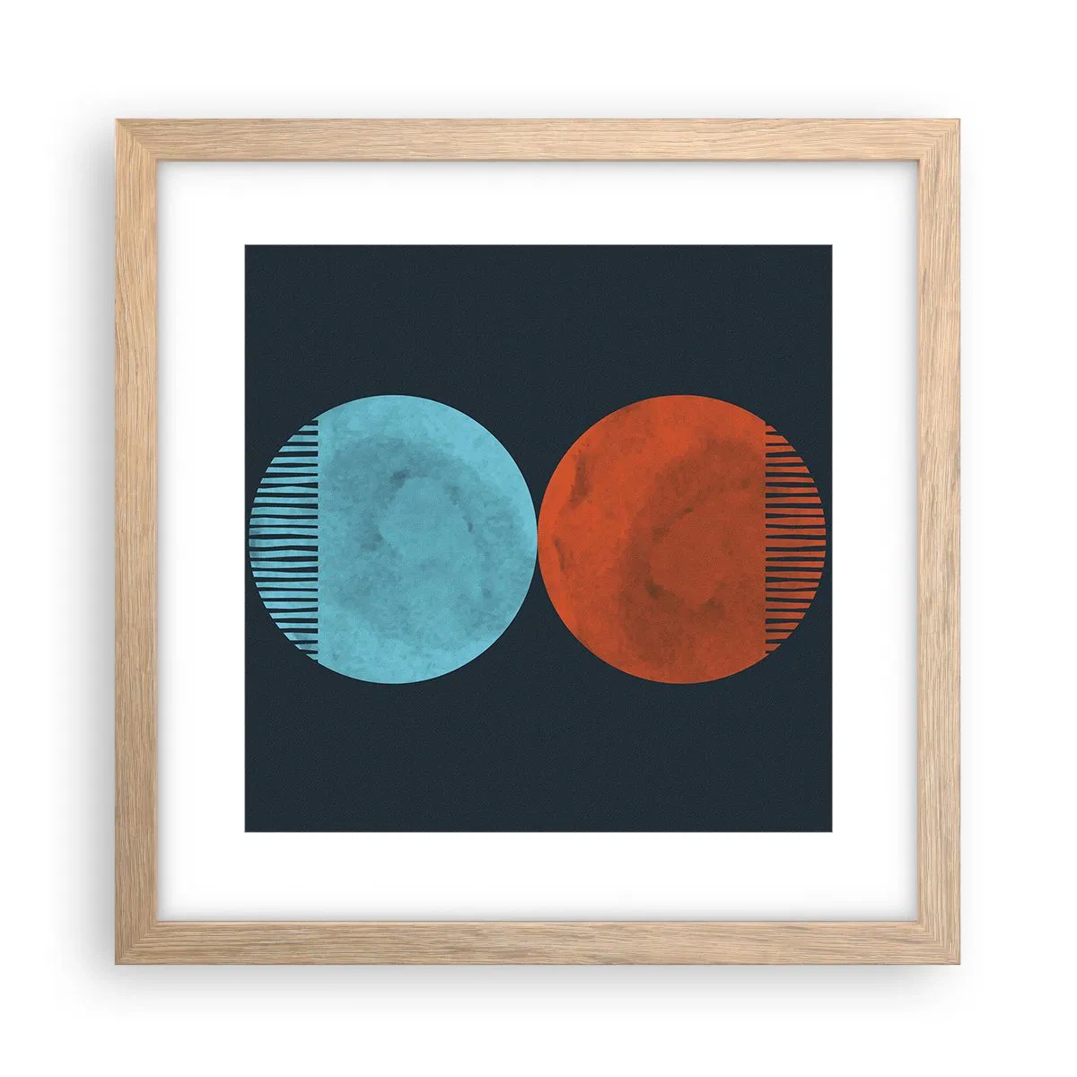 Poszter világos tölgy keretben - Csak a geometria? - 30x30 cm