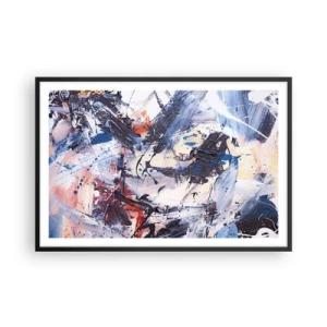 Poszter fehér keretben - Őrült absztrakt tánc - 91x61 cm