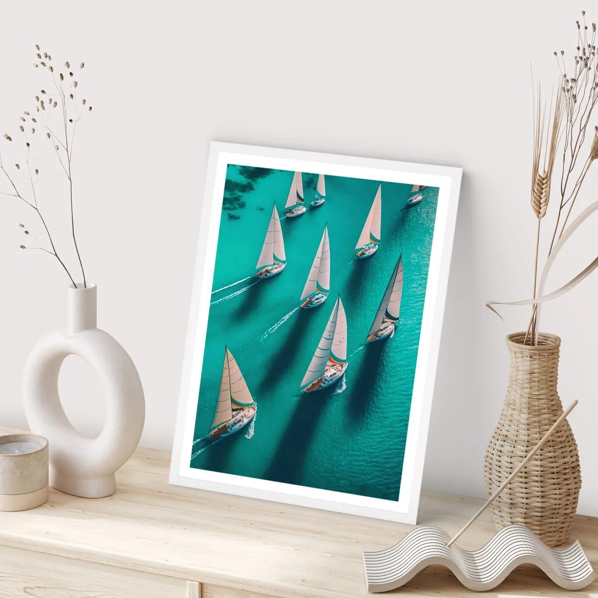 Poszter fekete keretben - Versengés a széllel - 70x100 cm