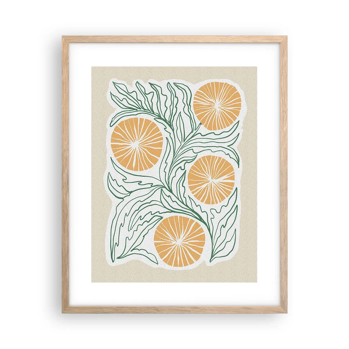 Poszter világos tölgy keretben - Etnikus egy csipet absztrakcióval - 40x50 cm