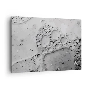 Vászonkép - Fekete-fehér buborékminta minimalista stílusban - 70x50cm - Nyom a habban - Modern fali dekoráció nappalihoz és hálószobához ARTTOR