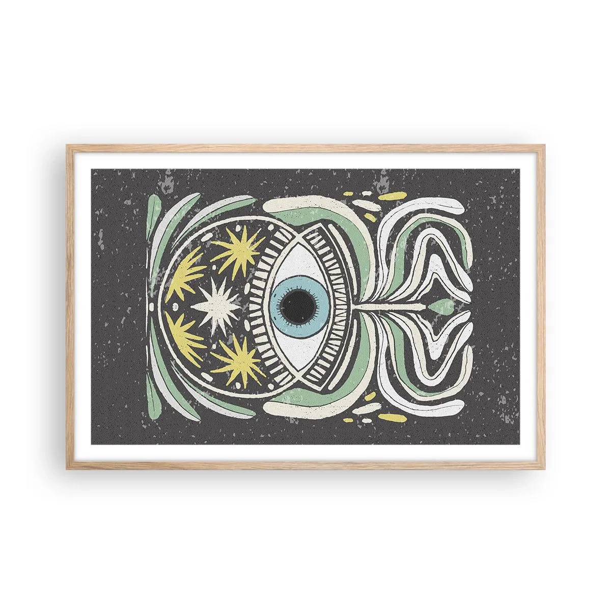 Poszter világos tölgy keretben - Törzsi rituálék - 91x61 cm