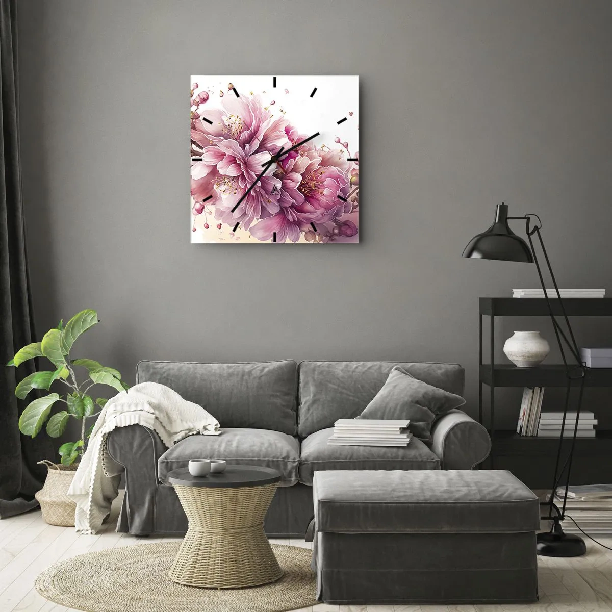 Falióra, Óra - Cseresznyevirág - 30x30 cm