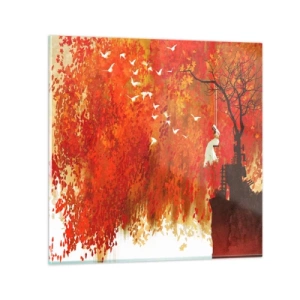 Üveg kép - Repül velünk? - 70x70 cm