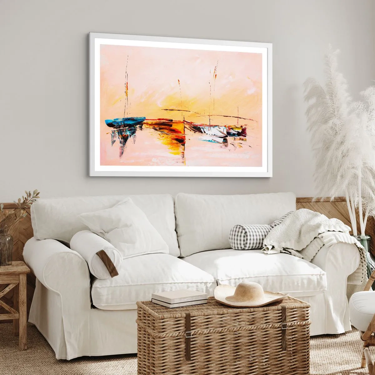 Poszter fekete keretben - Egy este a kikötőben - 50x40 cm