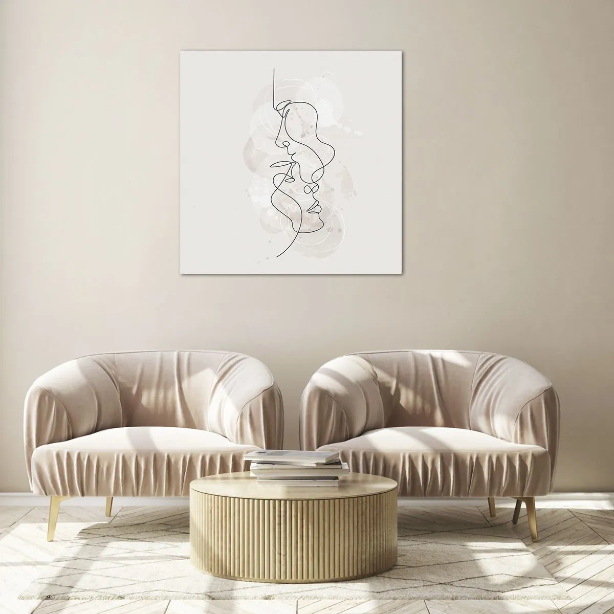 Üveg kép - Ölelésbe gabalyodva - 50x50 cm