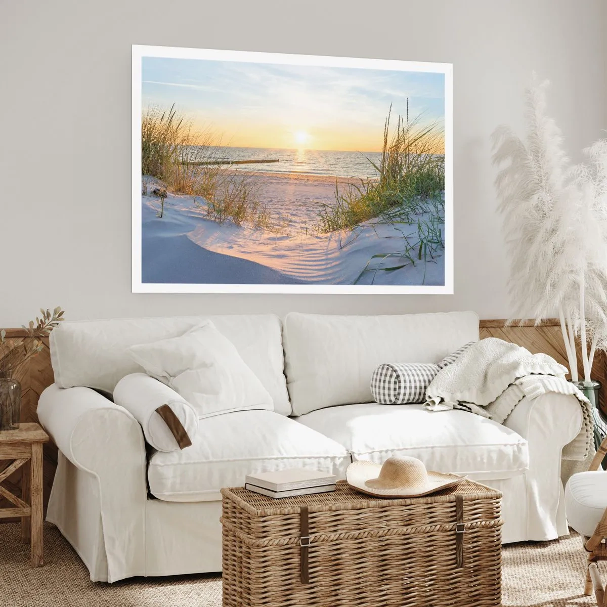 Poszter - A tenger hangja, a madarak éneke, egy vad tengerpart a fű között... - 70x50 cm