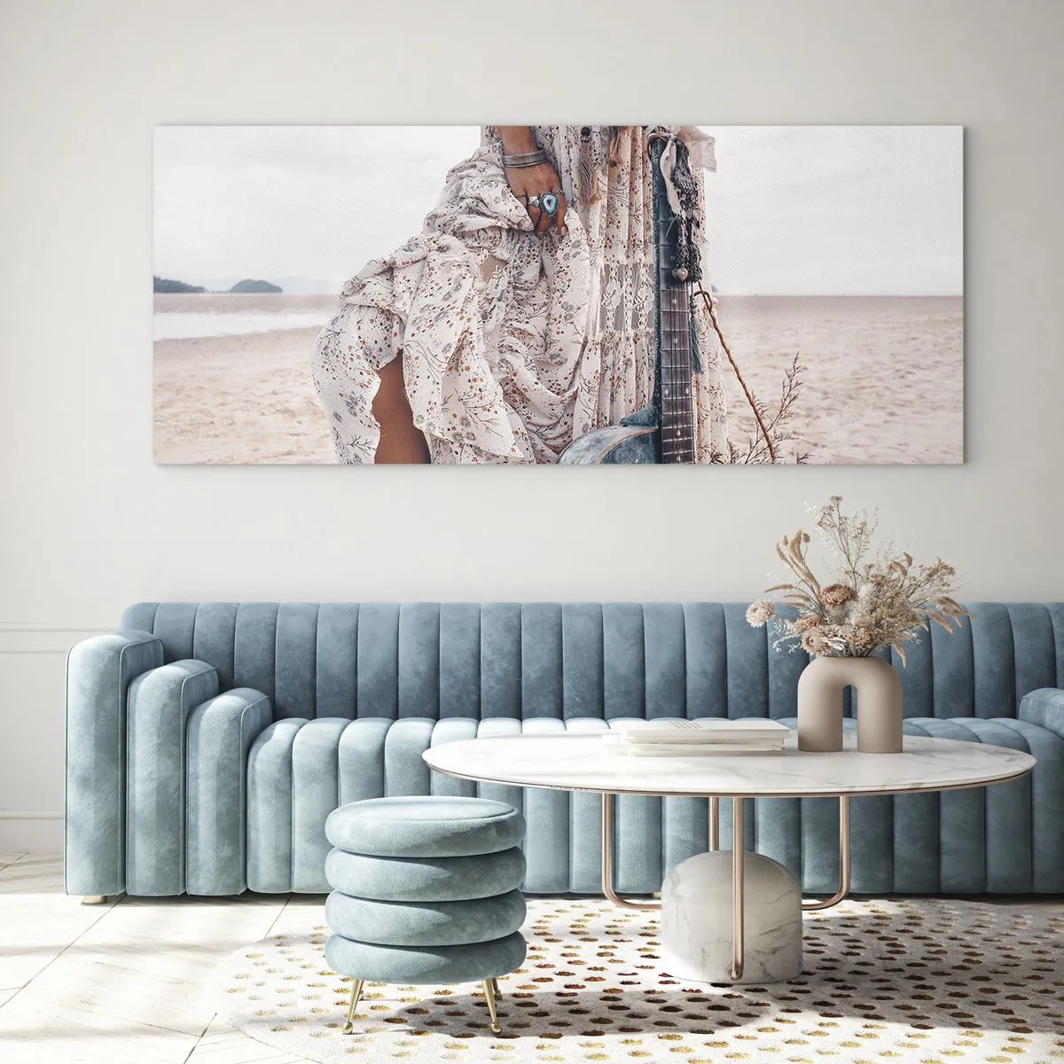 Üveg kép - Hippik az úton - 140x50 cm