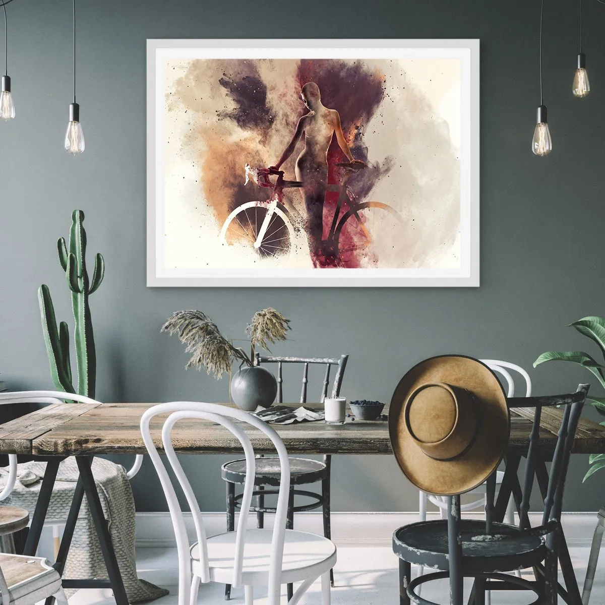 Poszter fekete keretben - Márvány formájú kerékpáros lélek - 100x70 cm