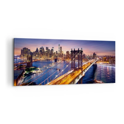 Vászonkép - Ragyogó híddal a város szívébe - 100x40 cm
