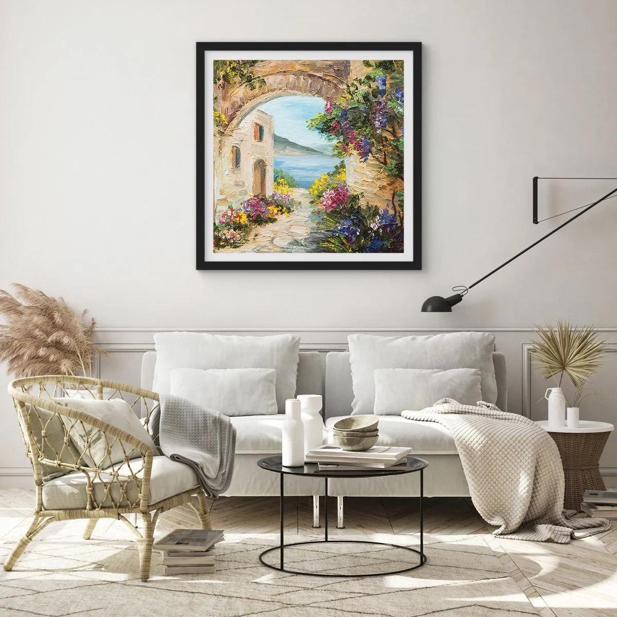 Poszter fehér keretben - Egy tengerparti vidék varázsa - 60x60 cm