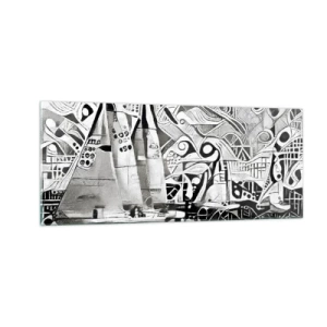 Üveg kép - A hullámok között - 100x40 cm