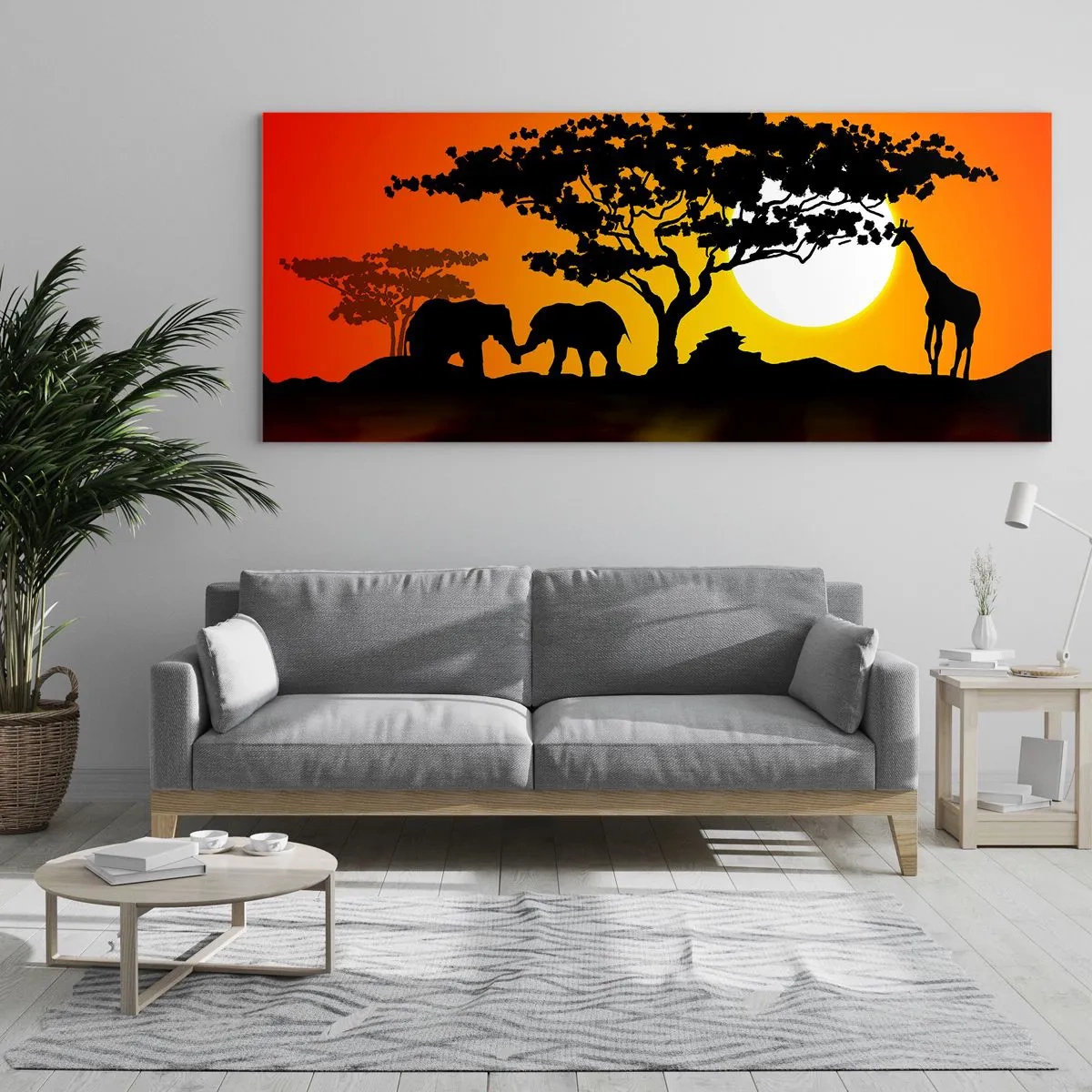 Üveg kép - Találkozás a szavannán - 140x50 cm