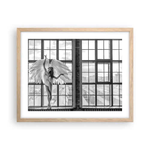 Poszter világos tölgy keretben - Angyalok városa? - 50x40 cm