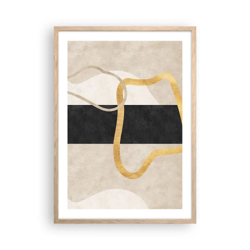 Poszter világos tölgy keretben - Hurkolt formák - 50x70 cm