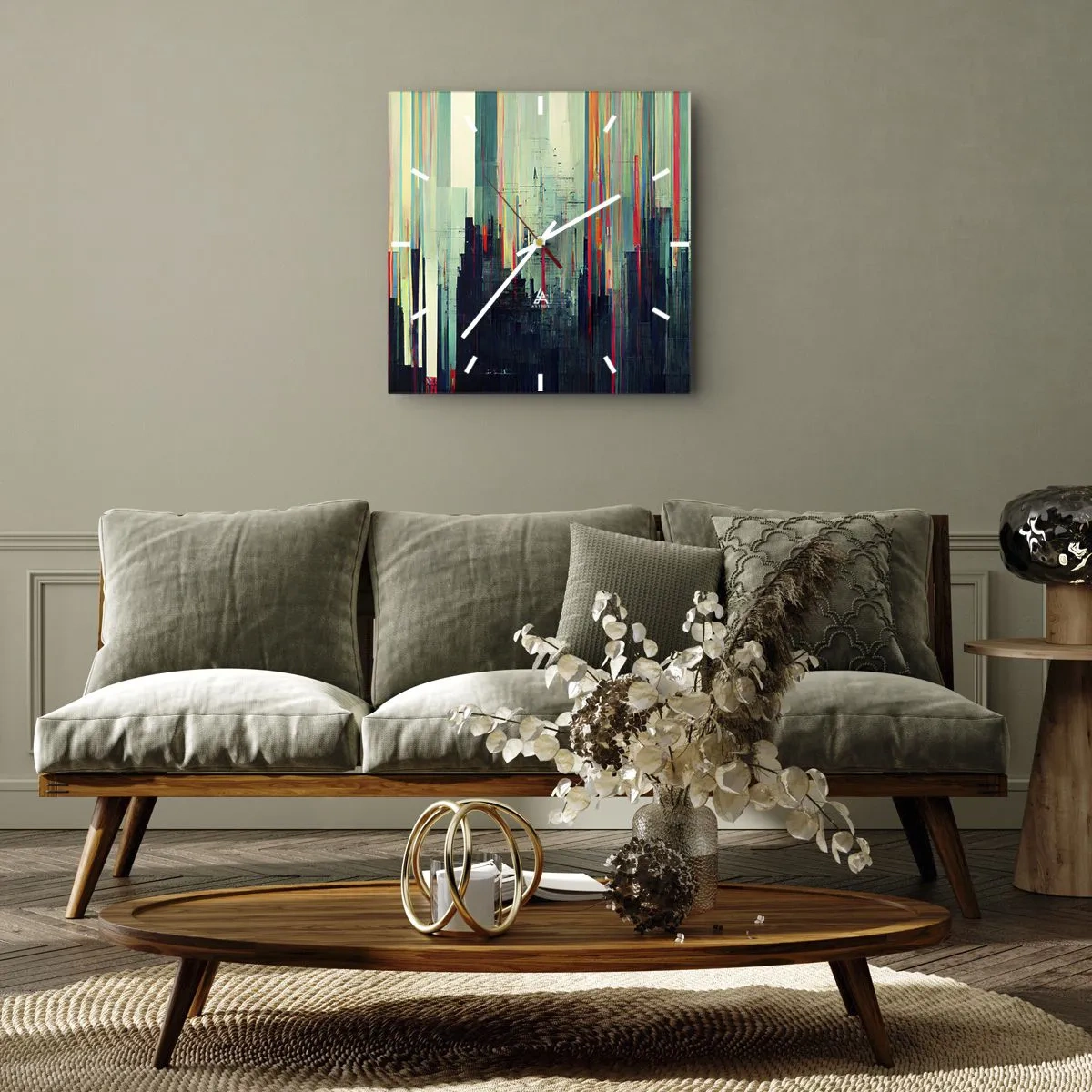 Falióra, Óra - Futurisztikus város - 40x40 cm