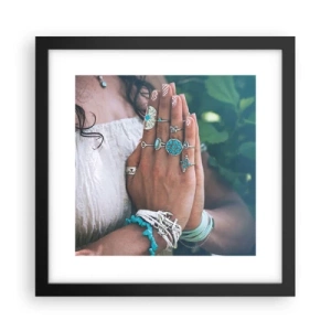 Poszter fehér keretben - Üdvözöljük a lét középpontjában - 30x30 cm