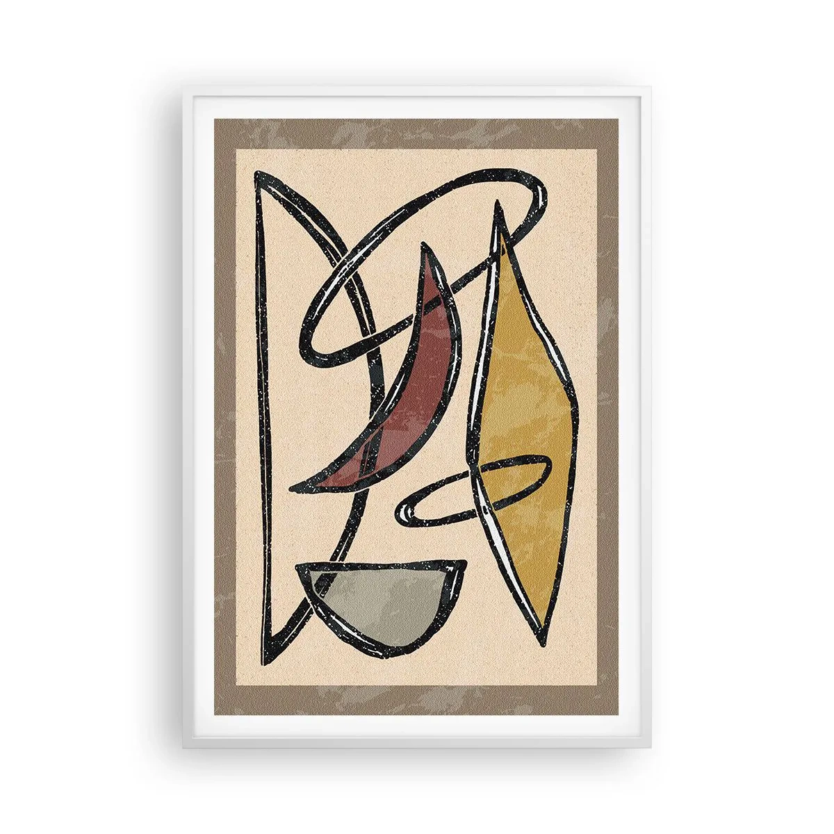 Poszter fekete keretben - Kompozíció - ívek és oválisok - 70x100 cm