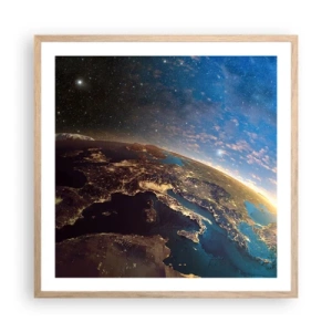 Poszter világos tölgy keretben - Tekintsünk magunkra távolról - 60x60 cm