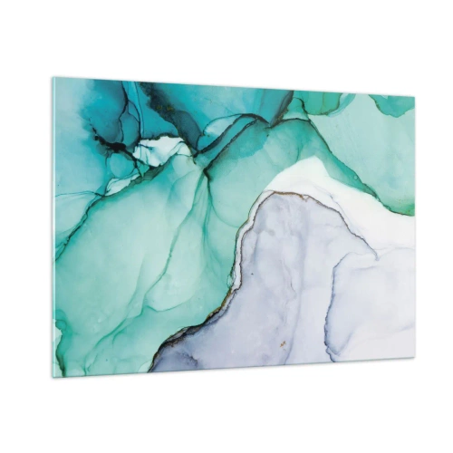 Üveg kép - Tanulmány türkizben - 100x70 cm