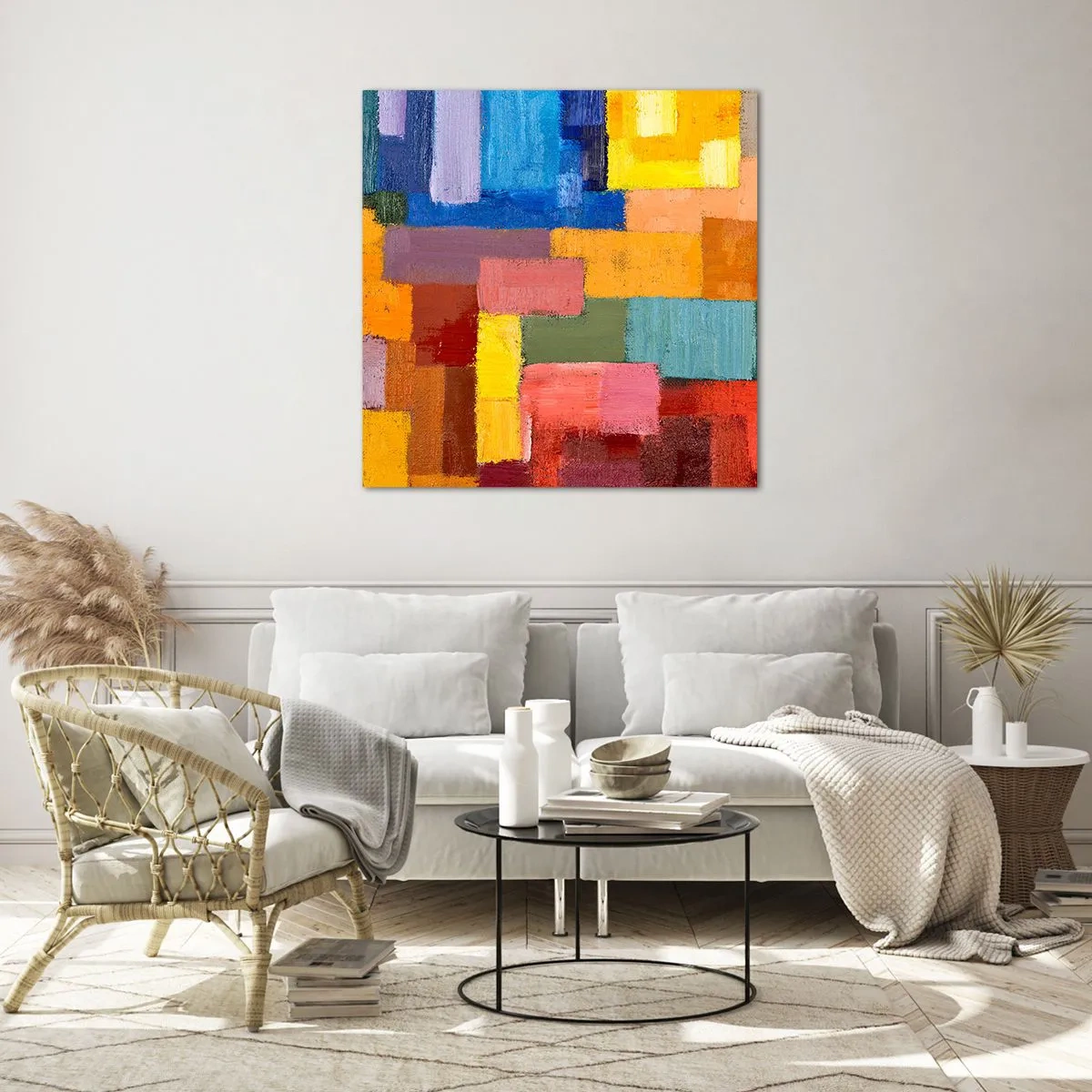 Üveg kép - Mindegyik más, mindegyik színes - 50x50 cm