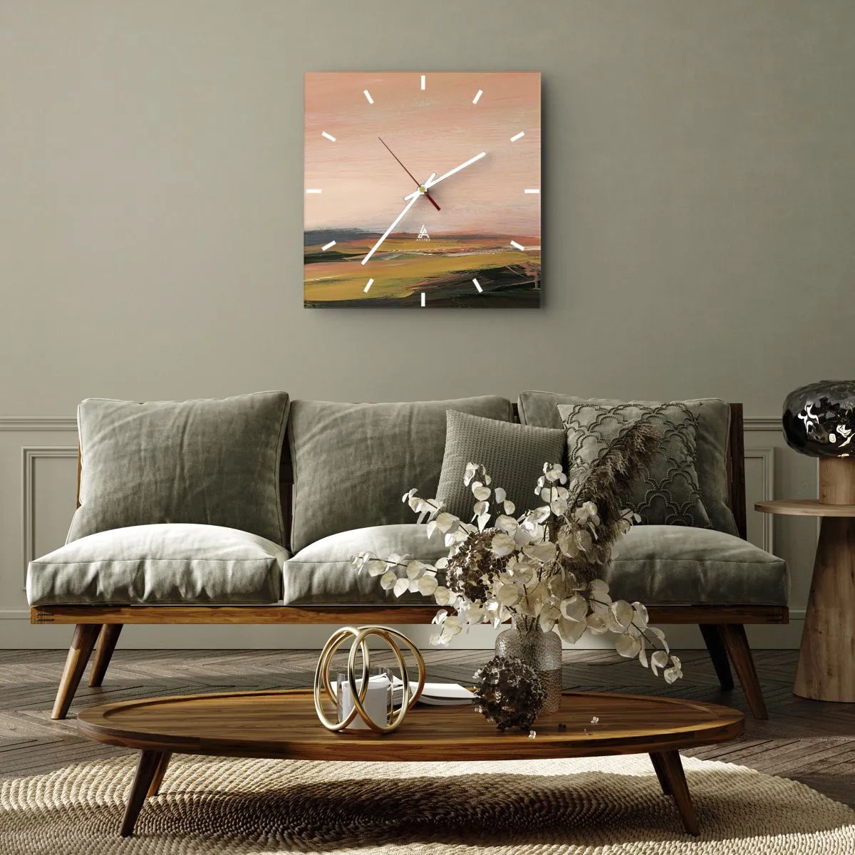 Falióra, Óra - Rózsaszínben - 40x40 cm