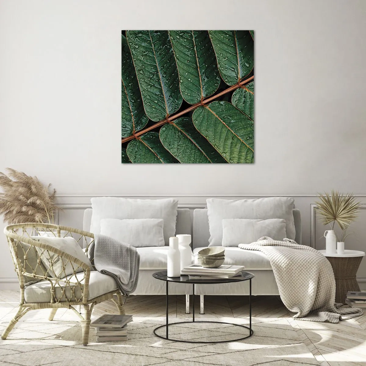 Üveg kép - Zöld ritmusban - 40x40 cm