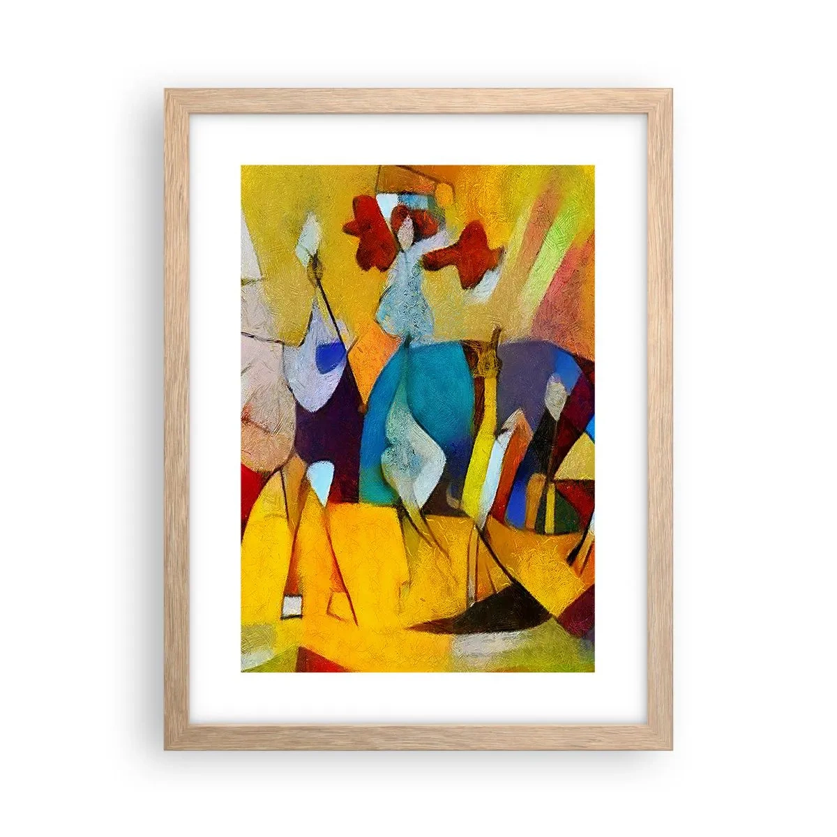 Poszter világos tölgy keretben - Nap - élet - boldogság - 30x40 cm