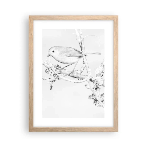 Poszter világos tölgy keretben - Téli reggel - 30x40 cm