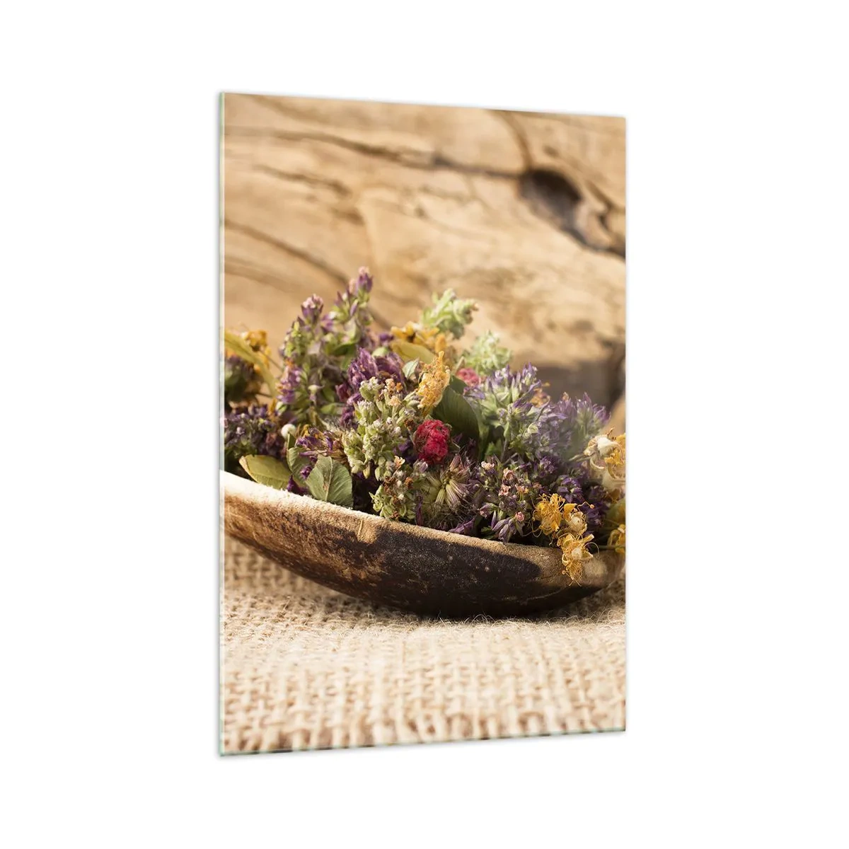 Üveg kép - Színes virágok és illatos gyógynövények - 70x100 cm