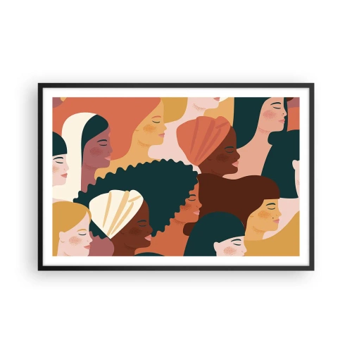 Poszter fehér keretben - Csak a nőiesség - 91x61 cm