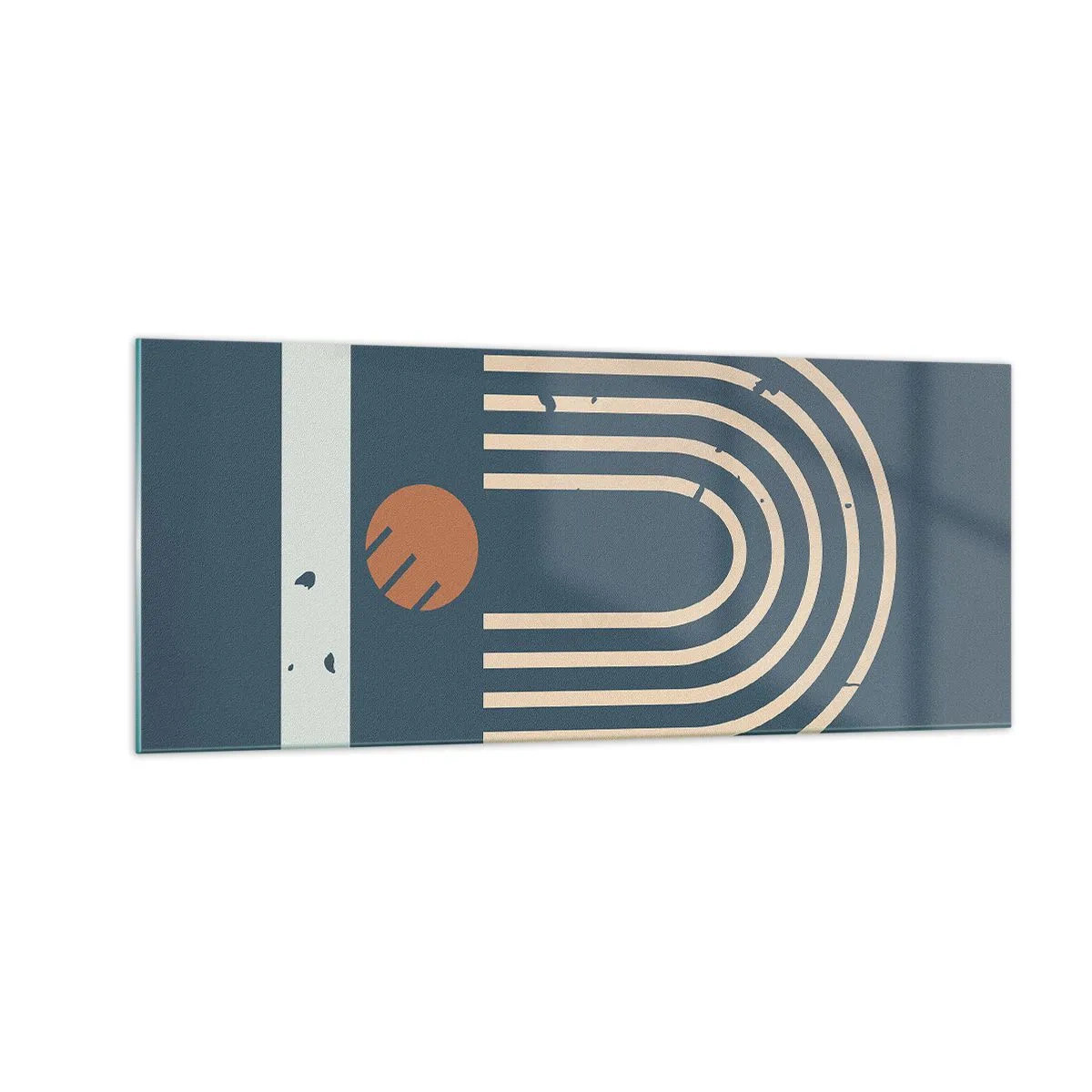 Üveg kép - Geometria sötétkék háttéren - 100x40 cm