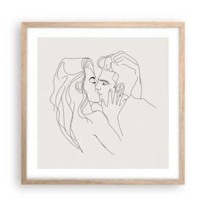 Poszter világos tölgy keretben - Összegabalyodva az érzésben - 50x50 cm