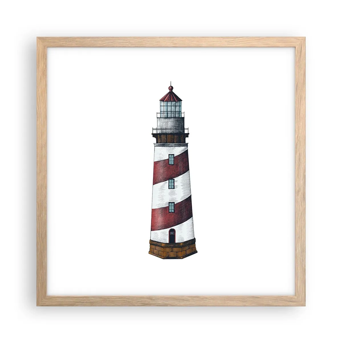 Poszter világos tölgy keretben - Mindig résen - 40x40 cm