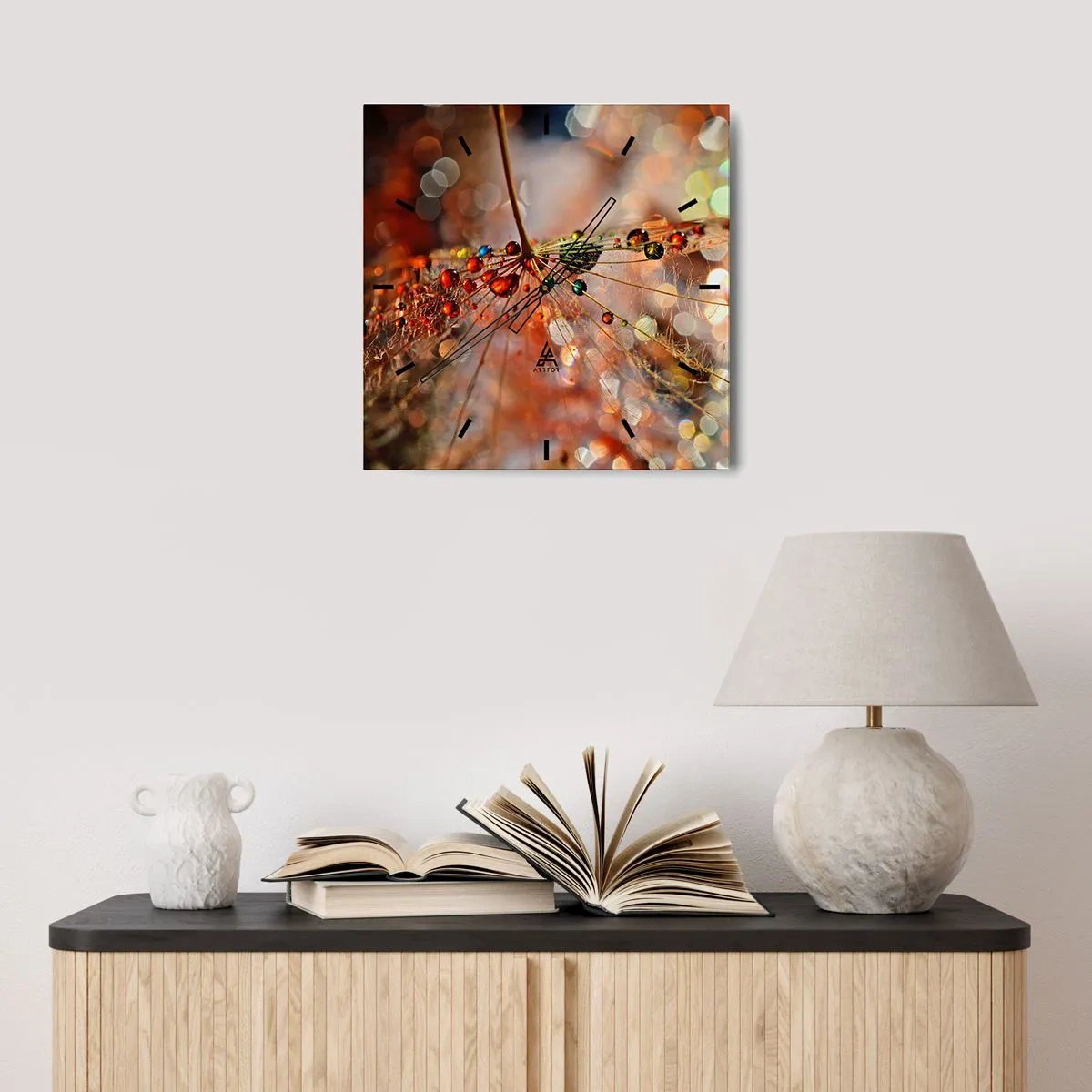 Falióra, Óra - Pókszálra fűzve - 30x30 cm