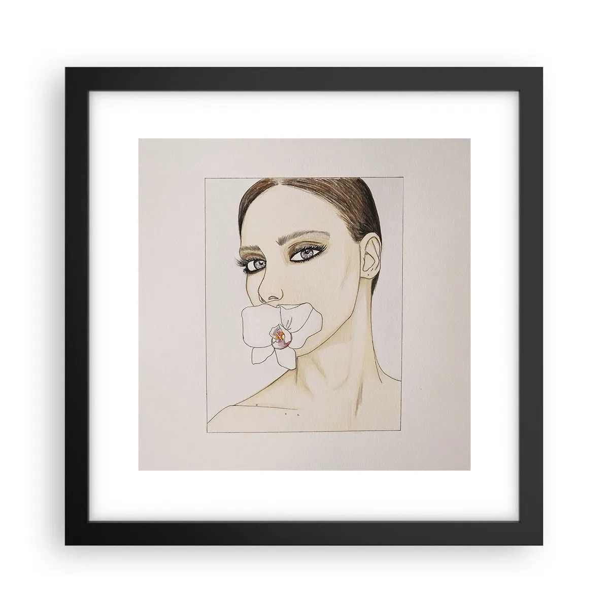 Poszter fehér keretben - Az elegancia és a szépség szimbóluma - 30x30 cm