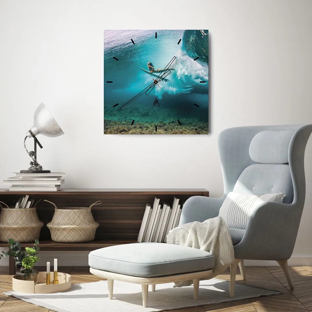 Falióra, Óra - Vízalatti világ - 30x30 cm