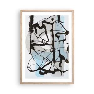 Poszter világos tölgy keretben - Mindennek ellenére kék - 50x70 cm