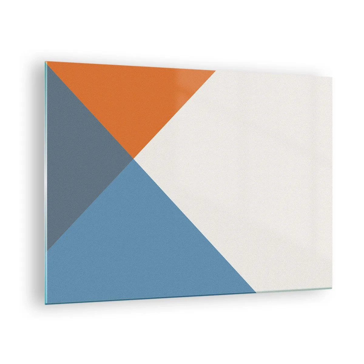 Üveg kép - Geometriai kompozíció színes háromszögekkel - 70x50cm - Szögben… - Modern fali dekoráció nappalihoz és hálószobához ARTTOR