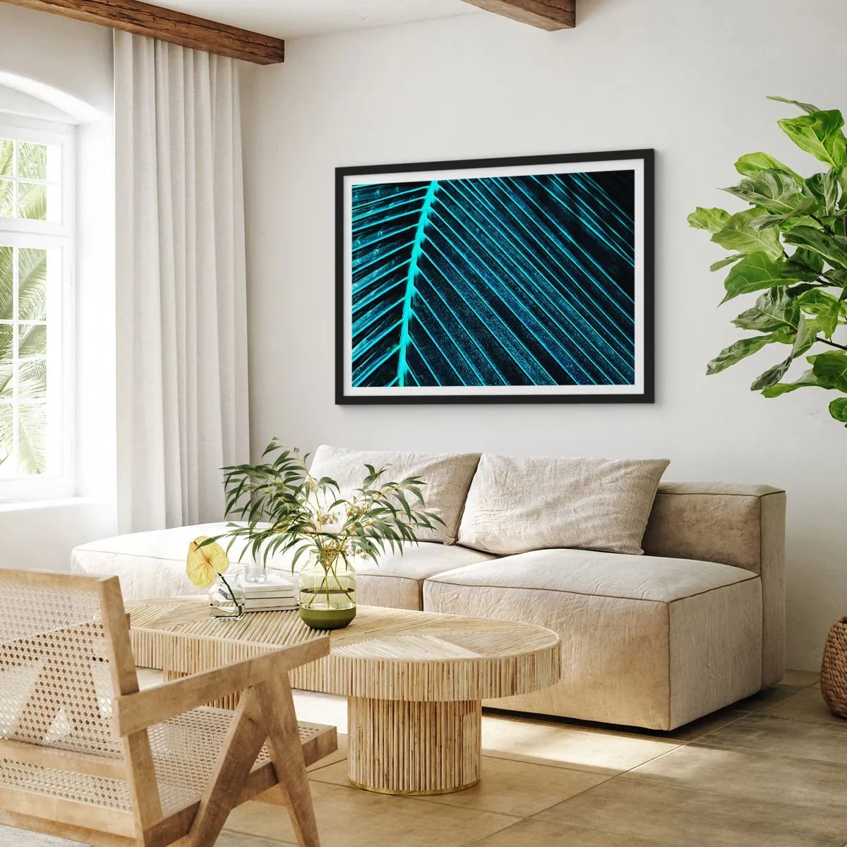 Poszter fehér keretben - A zöld textúrája - 70x50 cm