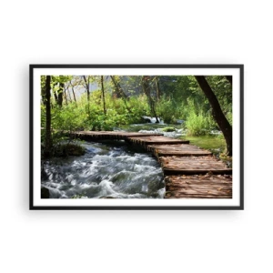 Poszter fehér keretben - A habzó zuhatag felett - 91x61 cm