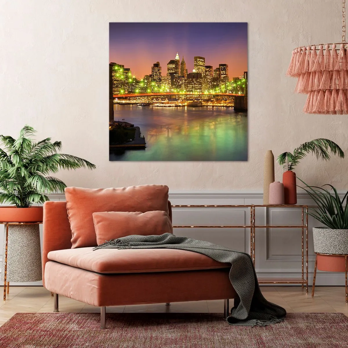 Vászonkép - Itt soha nem alszik el a fény - 70x70 cm