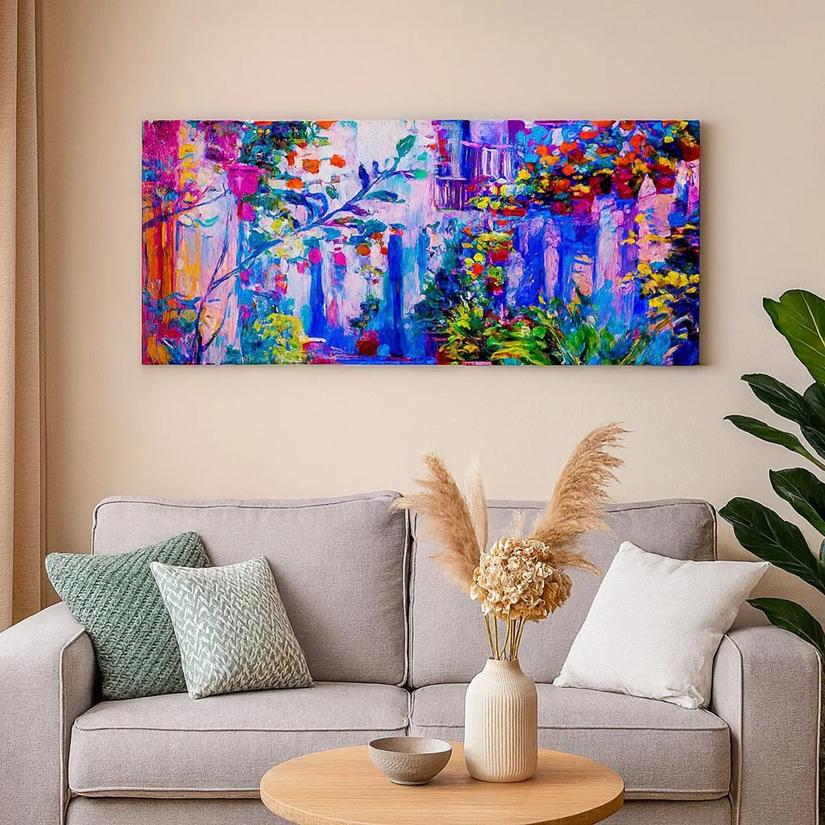 Vászonkép - Impresszió - olasz kis utca - 100x40 cm