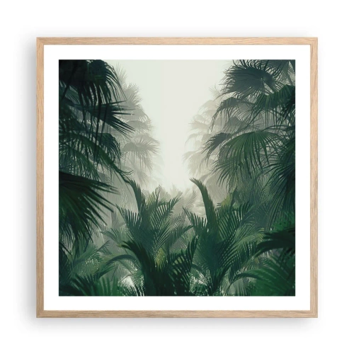 Poszter világos tölgy keretben - Trópusi titok - 60x60 cm