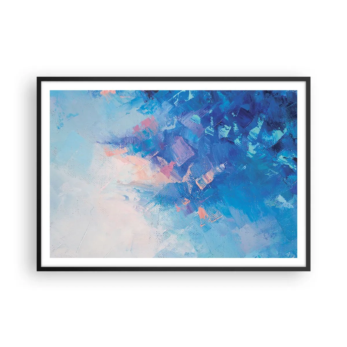 Poszter fehér keretben - Téli absztrakció - 100x70 cm