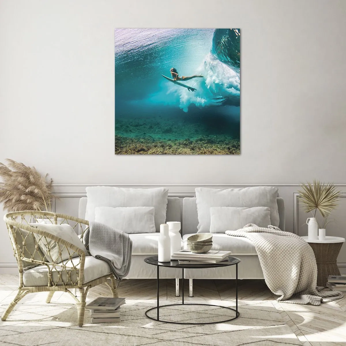 Üveg kép - Vízalatti világ - 30x30 cm