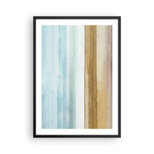 Poszter fehér keretben - Minimalista tájkép pasztell árnyalatokban - 50x70cm - Vigasz - Modern fali dekoráció nappalihoz és hálószobához ARTTOR